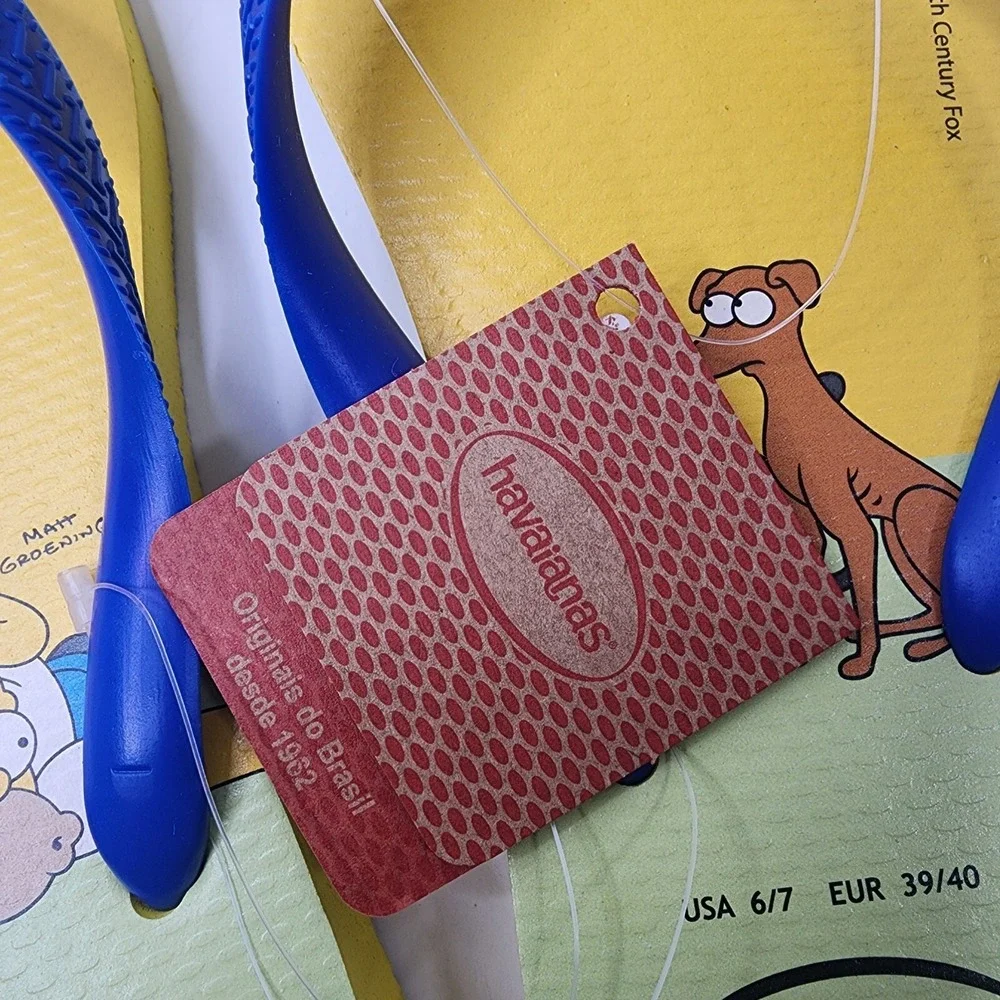 Havaianas The Simpsons Flip Flops Men's 6/7 EUR 39/40 Cit Yellow $34 MSRP NWT